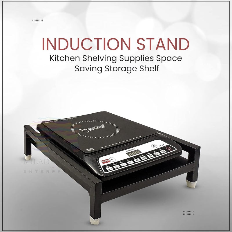 Milad Iron Table Top Induction Stand With Adjustable Height(38 L x 38 W x12 H CM's ,BLACK) - Image 2