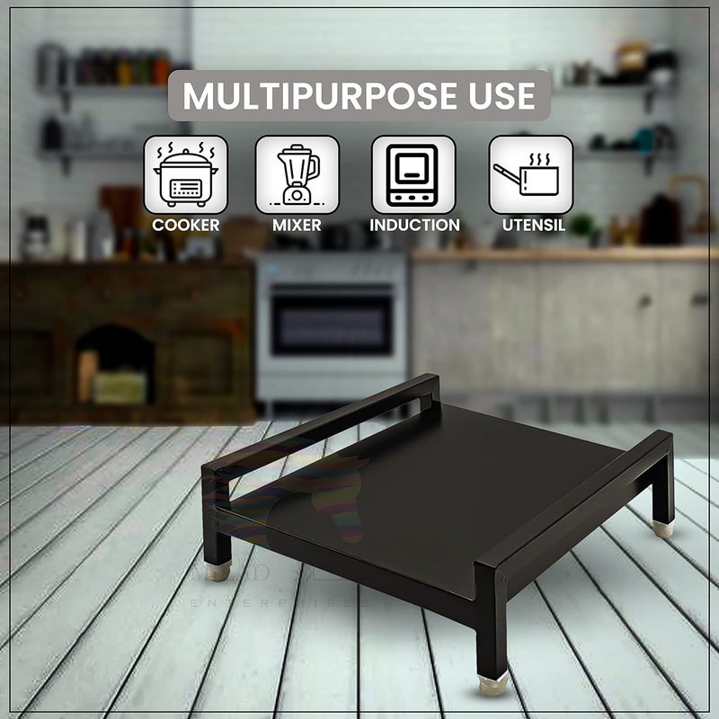 Milad Iron Table Top Induction Stand With Adjustable Height(38 L x 38 W x12 H CM's ,BLACK) - Image 5