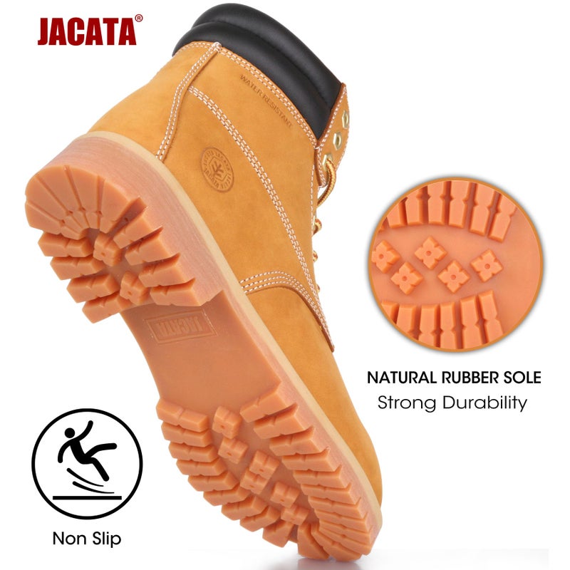 Jacata Men's Water Resistant Leather Work Boot Rubber Sole Construction Oil Resistant Utility Industrial Boots (Size 6) - Image 3