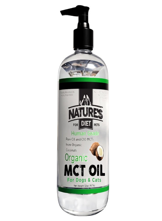 Nature's Diet زيت MCT العضوي من ناتشرز دايت للكلاب والقطط، 907 غرام (32 أونصة)، بجودة مناسبة للاستهلاك البشري، يحتوي على أحماض دهنية متوسطة السلسلة نقية من نوع C8 و C10 مستخلصة من جوز الهند العضوي. - Image 1