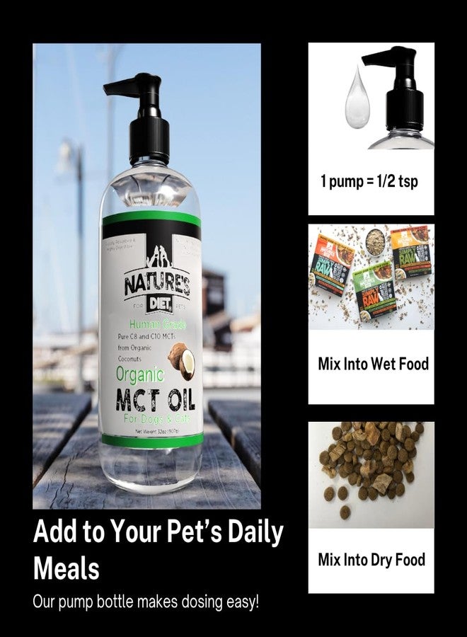 Nature's Diet زيت MCT العضوي من ناتشرز دايت للكلاب والقطط، 907 غرام (32 أونصة)، بجودة مناسبة للاستهلاك البشري، يحتوي على أحماض دهنية متوسطة السلسلة نقية من نوع C8 و C10 مستخلصة من جوز الهند العضوي. - Image 3