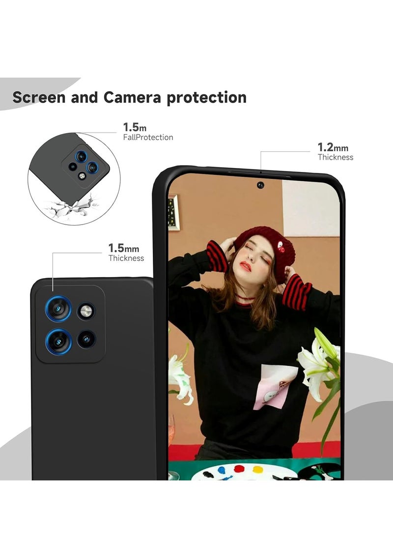 Motorola Edge 50 Case Cover with Inner Velvet Fabric Lining Cushion Case Shockproof Camera Protection Back Cover for Motorola Edge 50 6.7-inch  - Image 5