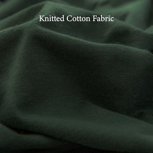PURE ERA Jersey Knit Forest Green Duvet Cover Set 100% T-Shirt Cotton Super Soft Comfy 3pc Bedding Set with Zipper Closure (Solid Forest Green, King, 104'' x 90'') - Image 3