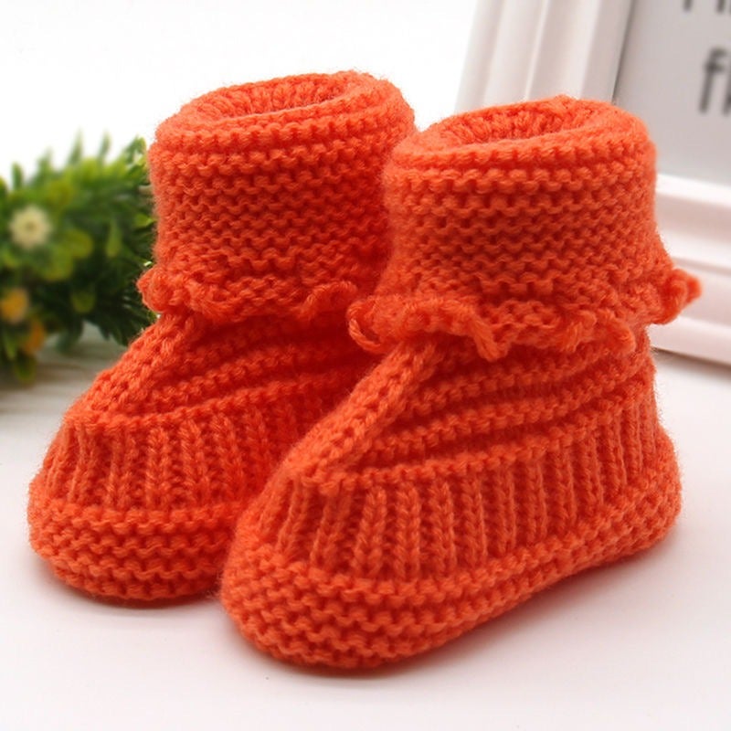 Qi Ta Handmade Knitted Baby Socks Shoes for Newborns, Cotton Breathable Anti-Slip Cartoon Booties, 0-3-6 Months, Spring Autumn - Image 1