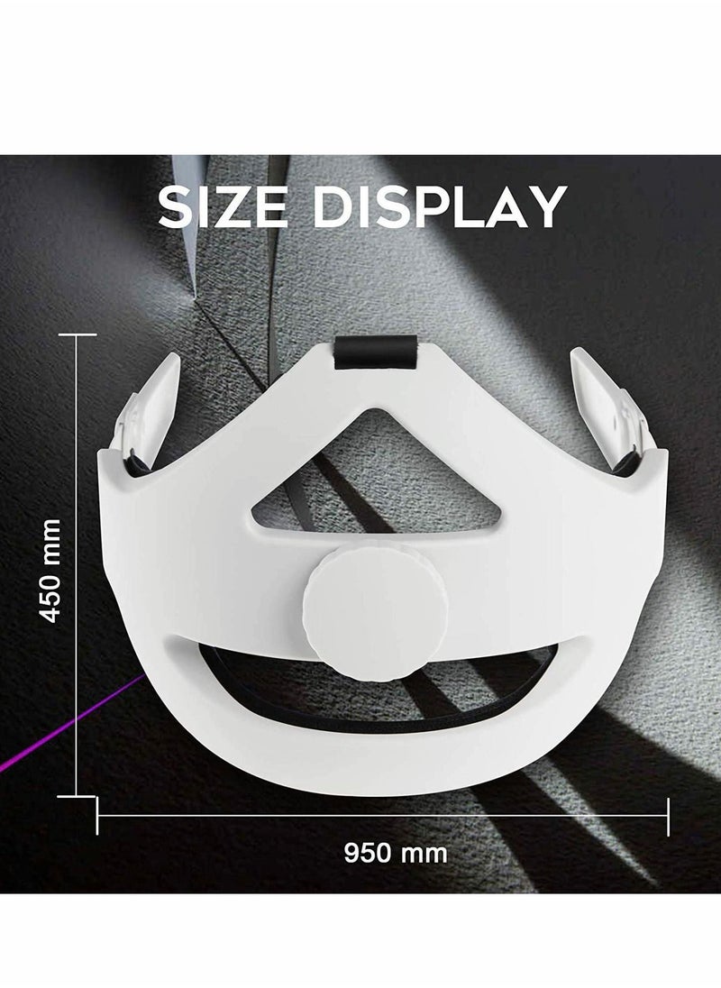 Head Strap Compatible for Oculus Quest 2 Replacement Elite Adjustable Comfortable with Cushion Reduce Pressure (White) - Image 5