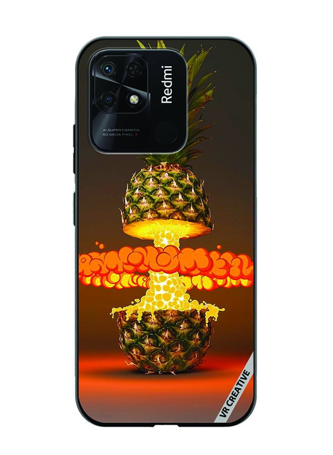 VR CREATIVE Protective Case Cover For Xiaomi Redmi 10C Fire Pineapple Design Multicolour - Image 1