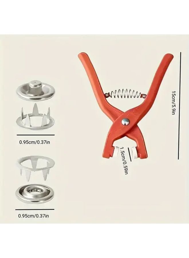 Stainless Steel Snap Buttons Set With Pliers 200 Buttons For Clothing Hats Bags - Image 5