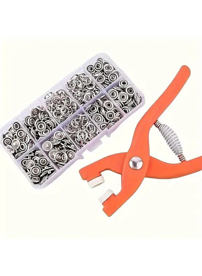 Stainless Steel Snap Buttons Set With Pliers 200 Buttons For Clothing Hats Bags - Image 2