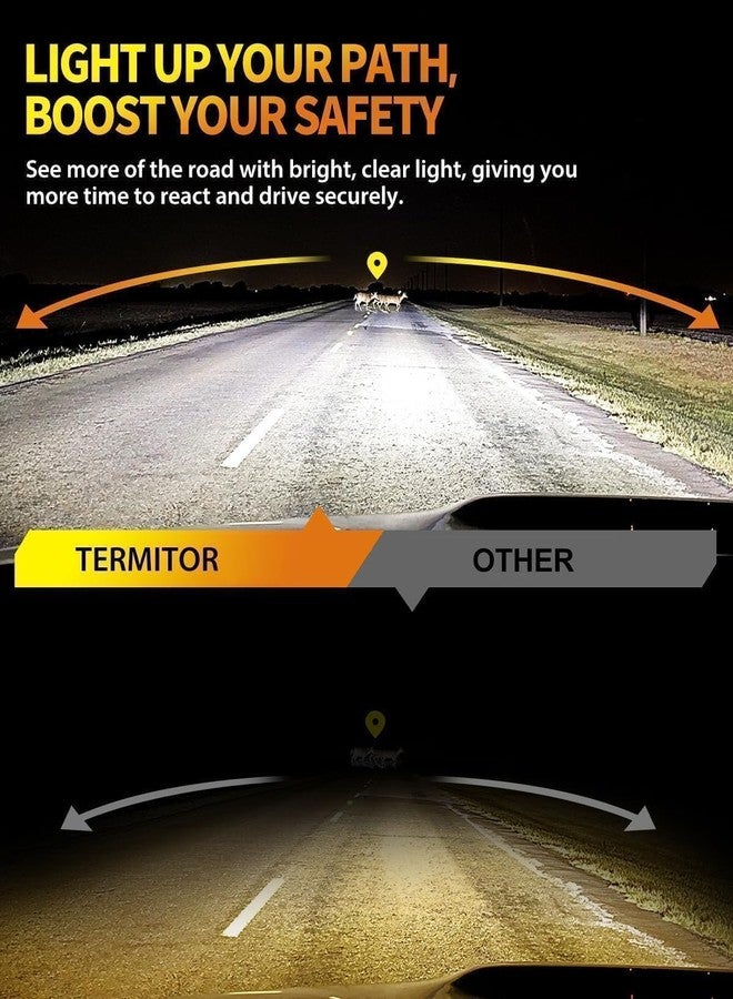 Termitor Upgraded 9005/HB3 LED Bulbs, 66,000LM 12X Ultra-Brighter, 6500K Cool White, 1:1 Halogen Size Driving Light, Plug-N-Play, IP68 Waterproof, Pack of 2 - Image 2