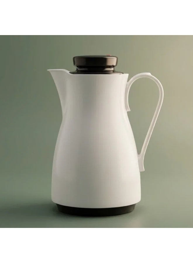 ROTPUNKT Thermos, 1 liter, inner material thermal glass - black and white - Image 1