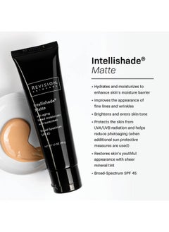 Revision Skincare Evision Skincare Intellishade Matte 5In1 Antiaging Tinted Moisturizer With Spf 45 Correct Protect Conceal Brighten And Hydrate Skin Reduce Signs Of Aging 1.7Oz  - Image 4