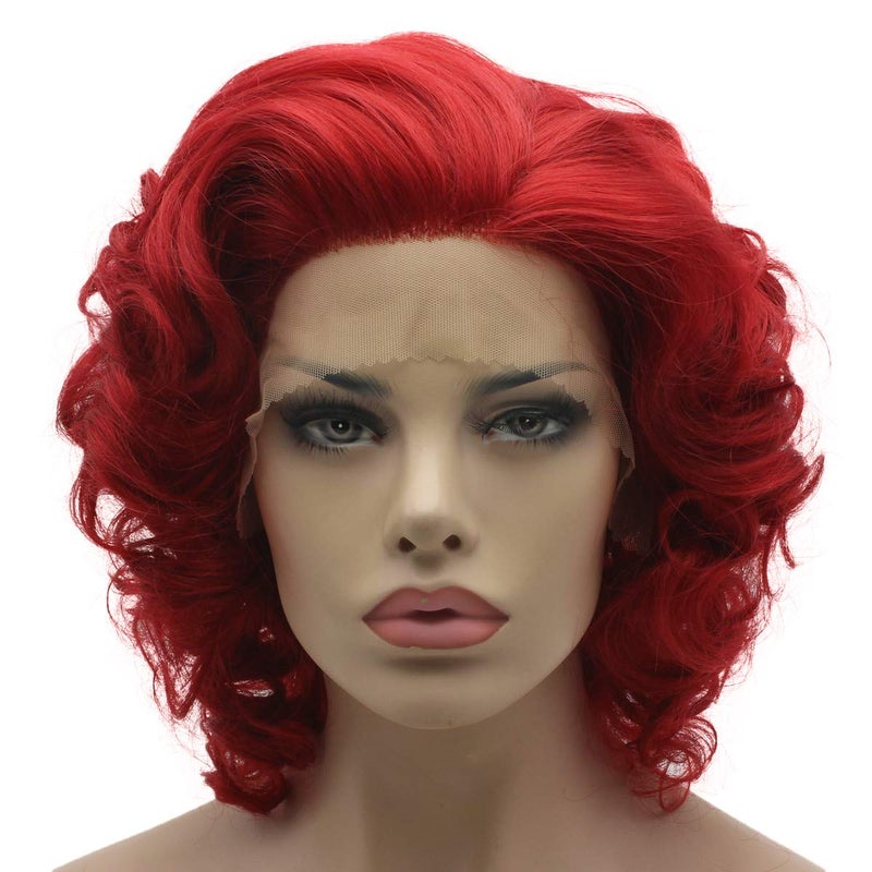 Lushy Lushy short Red Wig Heat Friendly Heavy Density Synthetic Lace Front Wig 