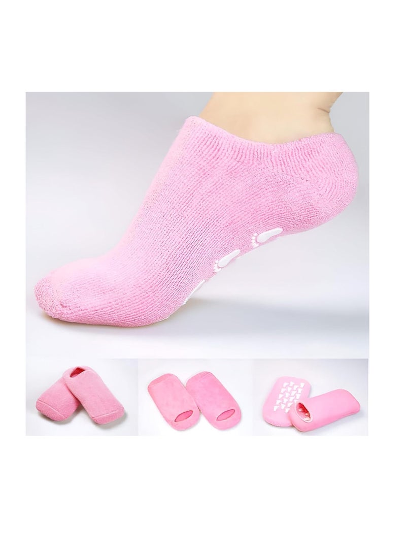 SPA Gel Moisturizing Socks Skin Care Deep Moisturizing, Repairing Cracks, Softening Feet with High Quality Mineral Oils M (Pink) - Image 1