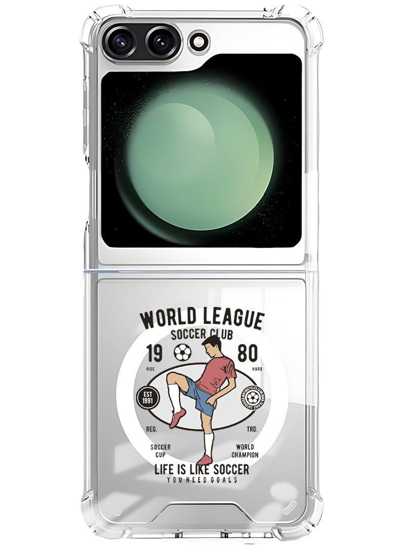 Theodor Magnetic Case for Samsung Galaxy Z Flip 5 Compatible with MagSafe Wireless Charging, Shockproof Phone Bumper Cover World league - Image 1