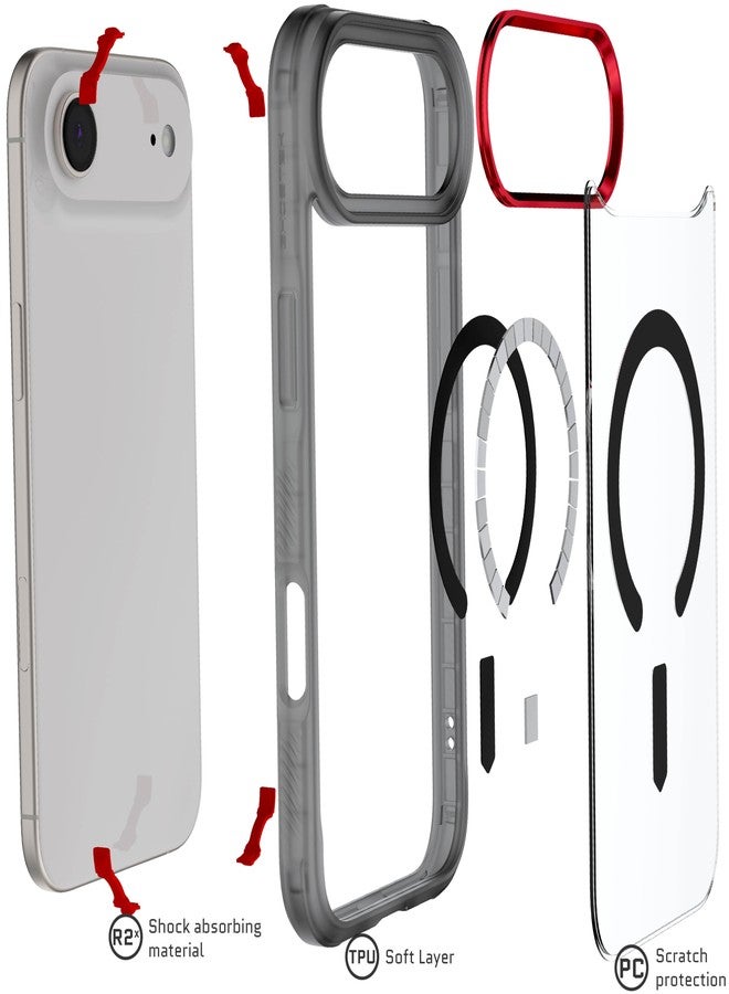 جوستك جراب Ghostek Covert الشفاف لهاتف iPhone 17 Air - متوافق مع ملحقات MagSafe، مصنوع من السيليكون المقاوم للصدمات، غطاء هاتف بتصميم بسيط (6.6 بوصة، لون دخاني) - Image 5