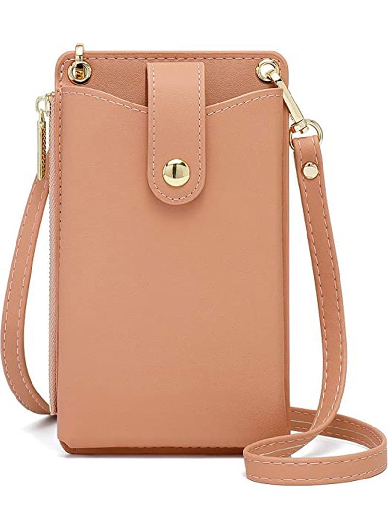 Captaintech Womens Cellphone Crossbody Bag Small Light Leather Shoulder Purse Handbag Card Wallet Lanyard Case Girls Satchel Pouch - Image 1