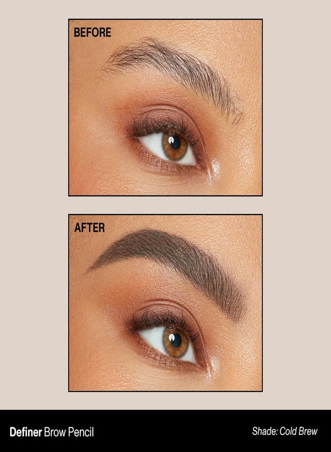 Morphe Definer Dual-Ended Brow Pencil & Spoolie - Eyebrow Pencil with Precision Slanted Tip for Shaping, Defining & Filling - Smooth, No-Tug Formula - Cold Brew (0.003 oz) - Image 2