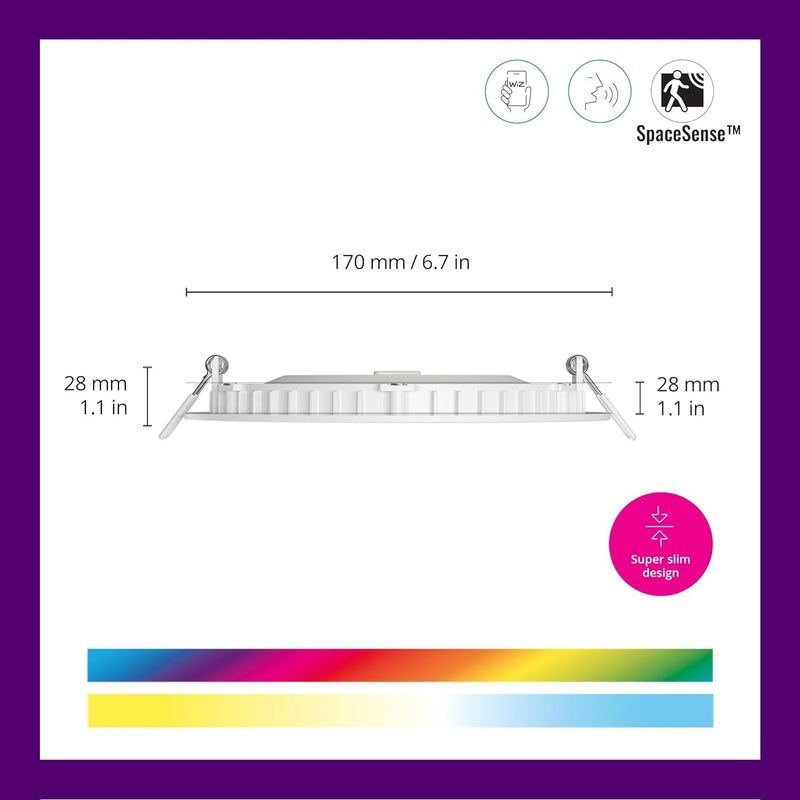 WiZ Connected 6-inch Slim Color Downlight - Indoor Smart Lighting with Voice Control - Image 2