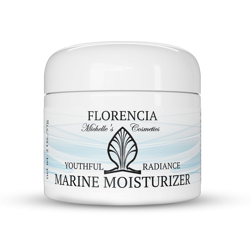 Florencia Marine Moisturizer Youthful Radiance Face Neck Cream Hydrating Nourishing Wrinkle Rejuvenating Cream with Marine Algae Extracts and Hyaluronic Acid for Men Women 2 oz
