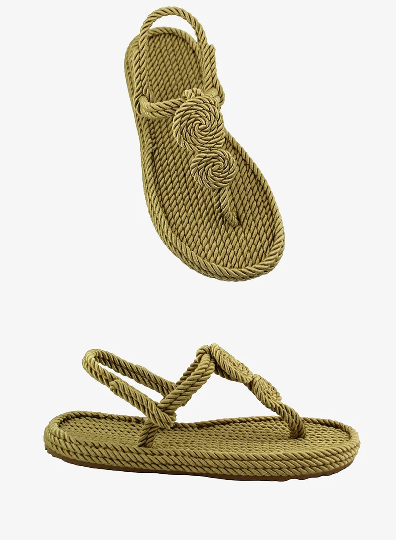 Mumka Nomads Circle - Pesto Beige Rope Sandals Nomads Circle - Pesto Beige for Women | Best Price UAE