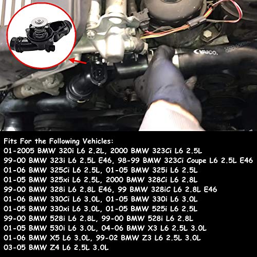 Surwit Part# 11530139877 Thermostat Housing Kit Assembly W/Sensor Gasket for B-M-W E46 E39 320i 323i 325i 328i 323Ci 325Ci 325xi 328Ci 330xi 330Ci 330i 525i 530i X5 X3 Z3 Z4 11537509227 - Image 2