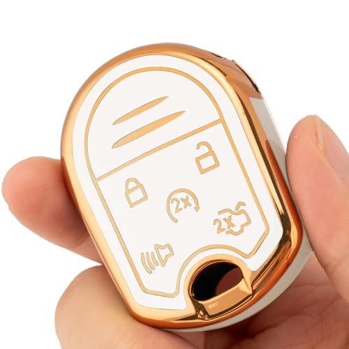CHATYYD Key Fob Cover for Ford with Keychain,Soft TPU Car Key Cover Case for Ford Expedition Explorer Flex Taurus Lincoln MKX(White) - Image 4