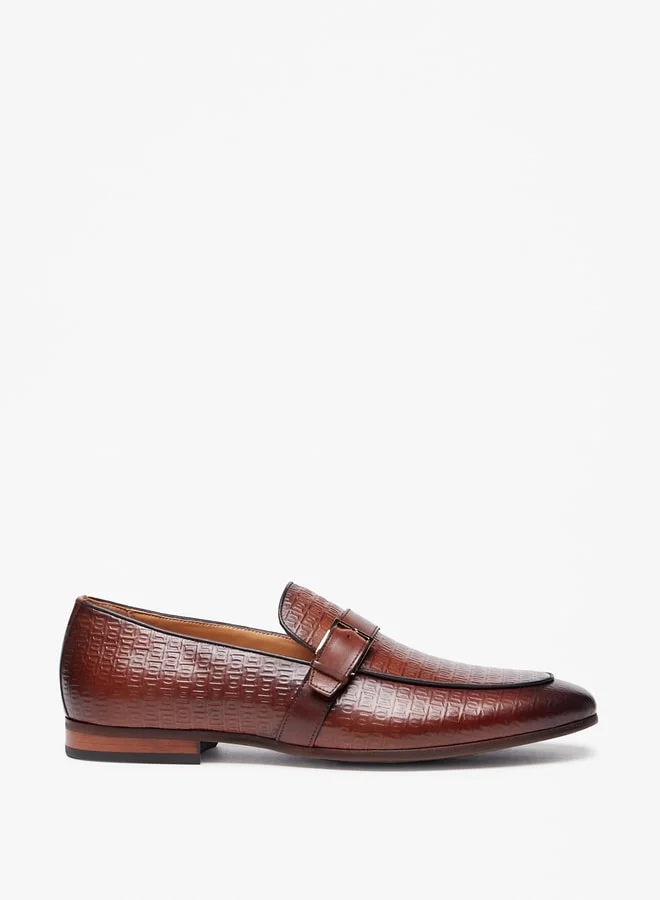 DUCHINI Mens Textured Slip-On Loafers