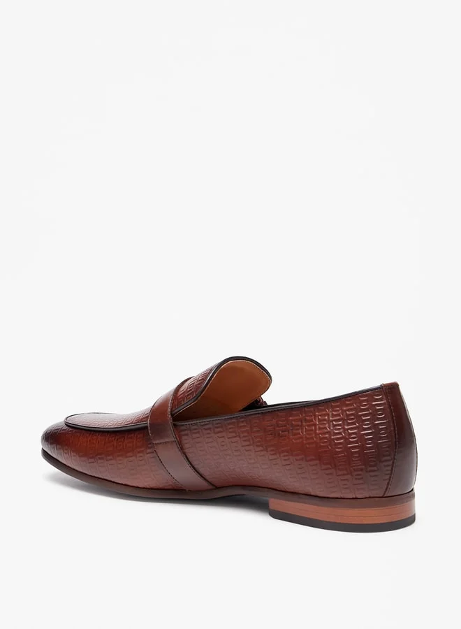 DUCHINI Mens Textured Slip-On Loafers