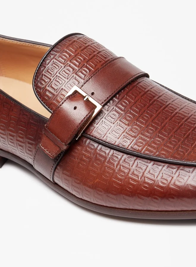 DUCHINI Mens Textured Slip-On Loafers
