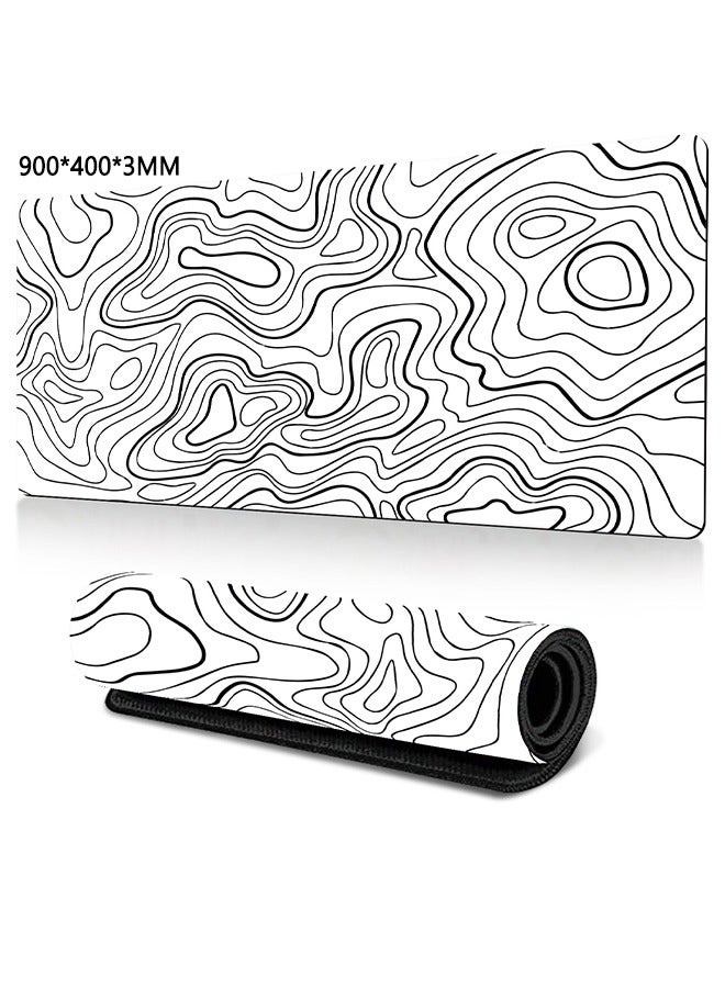 X-level 1PCS Large Gaming Mousepad with Non-Slip Rubber Base and Stitched Edge Smooth Cloth Surface Long Computer Keyboard Mouse Mat for Home Office Work Desk 900*400*3MM - Image 1
