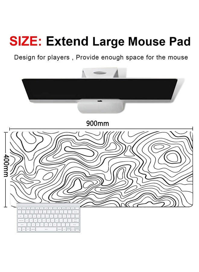 X-level 1PCS Large Gaming Mousepad with Non-Slip Rubber Base and Stitched Edge Smooth Cloth Surface Long Computer Keyboard Mouse Mat for Home Office Work Desk 900*400*3MM - Image 2