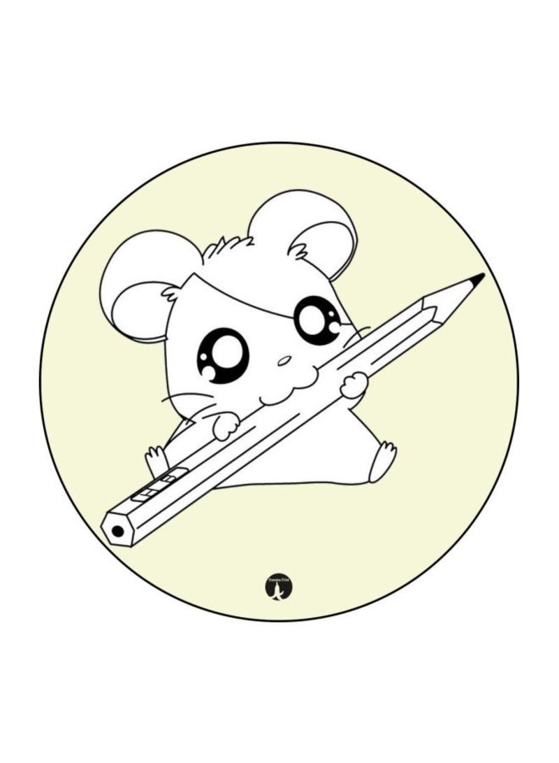 The Anime Hamtaro Theme Printed Mouse Pad  Green/White/Black