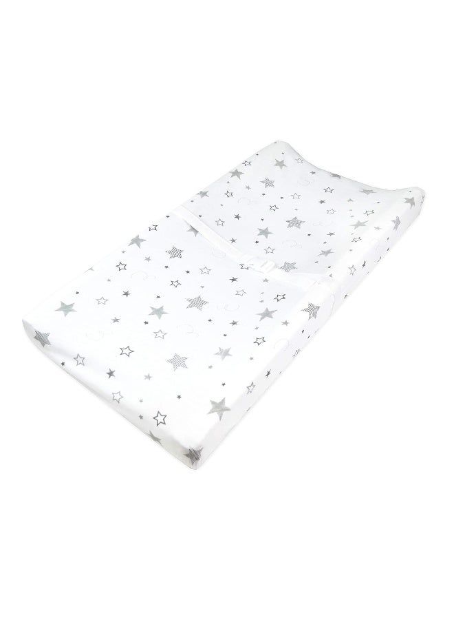 TL Care Printed 100% Cotton Knit Fitted Contoured Changing Table Pad Cover - Compatible with Mika Micky Bassinet, Super Stars, for Boys and Girls - Image 1