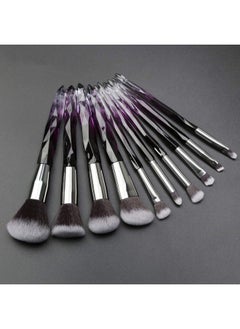 Tenmon Brushes Crystal Handle Set, Professional Make Up Brushes Tenmon 10 Pcs Crystal Transparent Handle Kabuki Face Powder Foundation Brush Concealer Eye Shadow Eyeliner Eyebrow Brush (Purple)  - Image 5