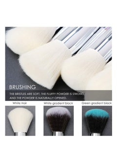 Tenmon Brushes Crystal Handle Set, Professional Make Up Brushes Tenmon 10 Pcs Crystal Transparent Handle Kabuki Face Powder Foundation Brush Concealer Eye Shadow Eyeliner Eyebrow Brush (Purple)  - Image 3