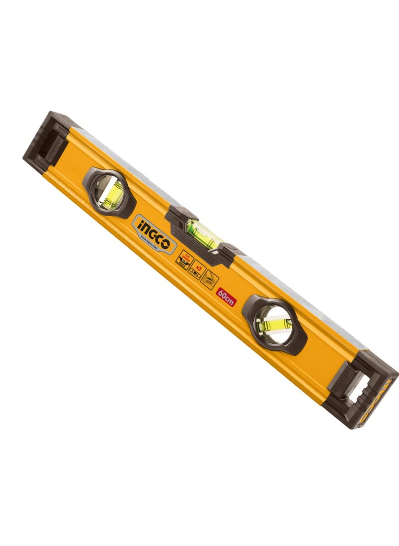 INGCO INGCO Spirit Level HSL08060 – 60 cm Aluminium Level with 3 Vials (0.5 mm/m Accuracy)  - Image 1