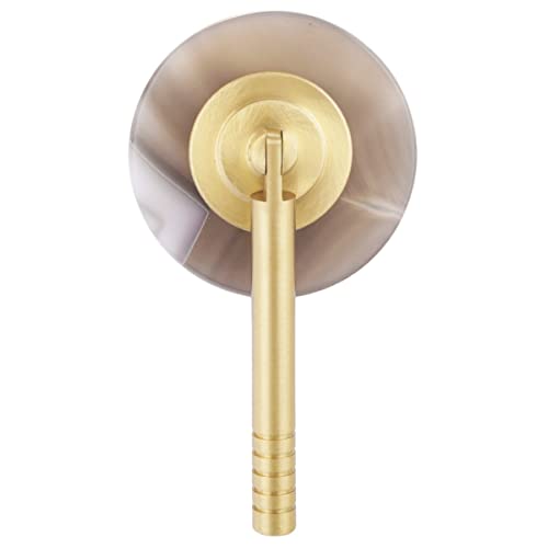 SUNYIK Set of 2 Round Agate Slice Drawer Knobs with Screw Crystal Stone Pull Handle for Cabinet Cupboard Dresser Kitchen Home Decor Natural Color - Image 3
