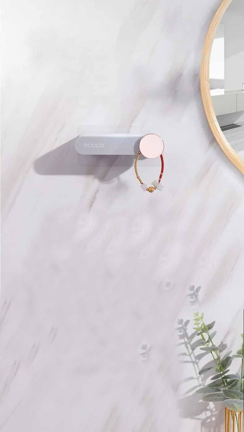 SKOFRI Dryer Holder Wall Mounted Self Adhesive Hair Dryer Holder MultiFunctional Hands Free Bathroom Storage Rack Shelf Hair Blower Holder Space Saving Storage Bathroom - Image 4