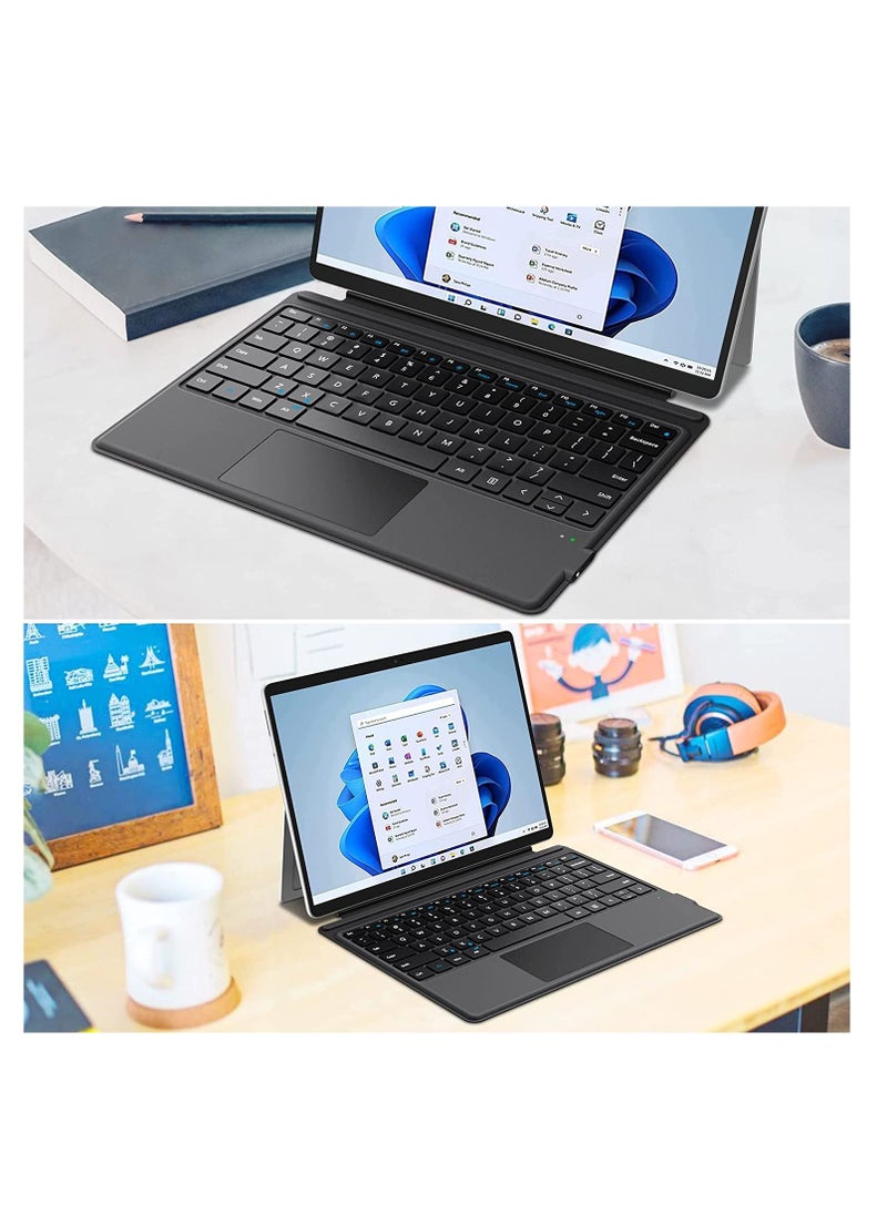 Generic - Surface Pro 9/ Pro 8/Pro X Bluetooth Wireless Keyboard with Trackpad Backlit Magnetic Keyboard for Microsoft Surface Pro X,Black - Image 1