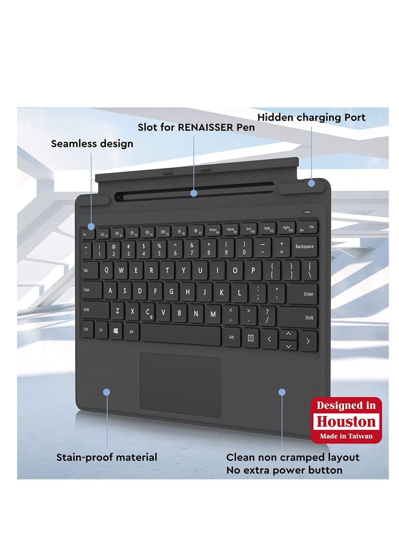 Generic - Surface Pro 9/ Pro 8/Pro X Bluetooth Wireless Keyboard with Trackpad Backlit Magnetic Keyboard for Microsoft Surface Pro X,Black - Image 1