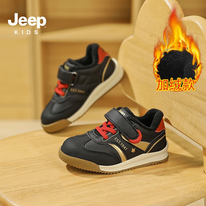 Jeep Boys Toddler Shoes Baby Fleece-Lined Baby Shoes Winter Leather Sports Shoes Toddlers Cotton Shoes Kidsren'S Shoes - Image 5