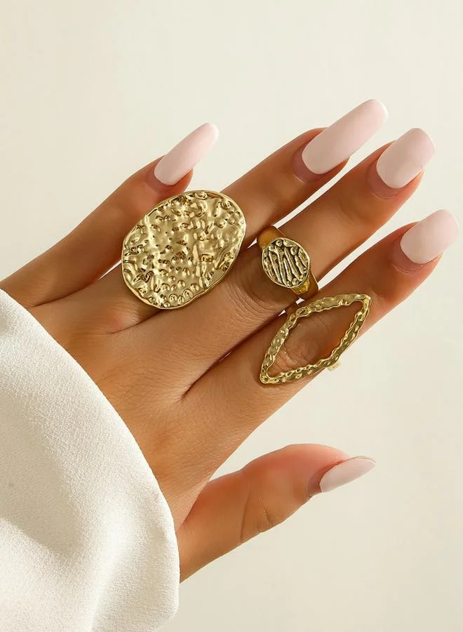 Take Two Take Two Set of 3 - Gold Tone Alloy Ring