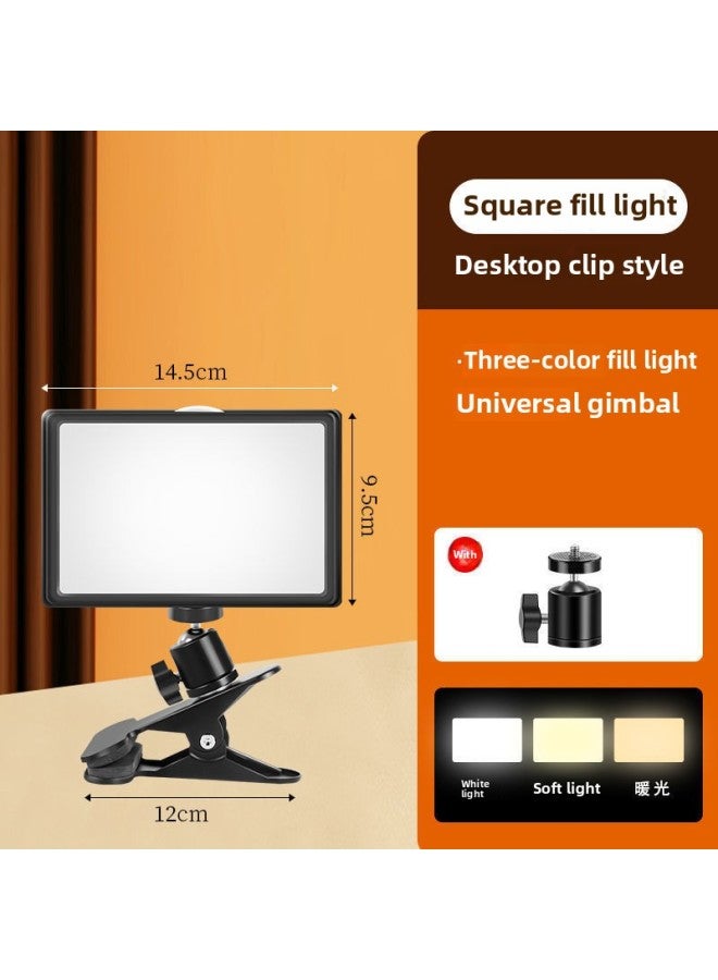 ملحق إضاءة الاستوديو البث المباشر المخصص لإضاءة سطح المكتب الصغيرة غرفة تخطيط الصورة ضوء ناعم احترافي بقيادة مصباح مربع - المواصفات: + نموذج محمول ثلاثي الأرجل لسطح المكتب - 【ضوء ناعم قابل للضوء بثل - Image 2