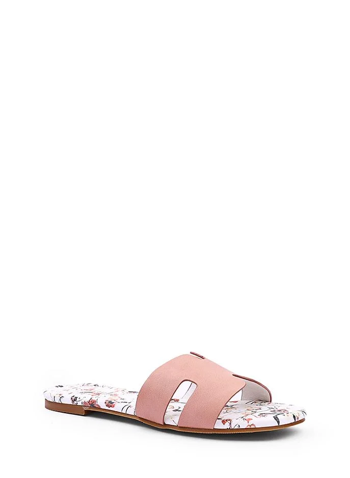 IconStyle Womens H floral prited suede flat Sandals