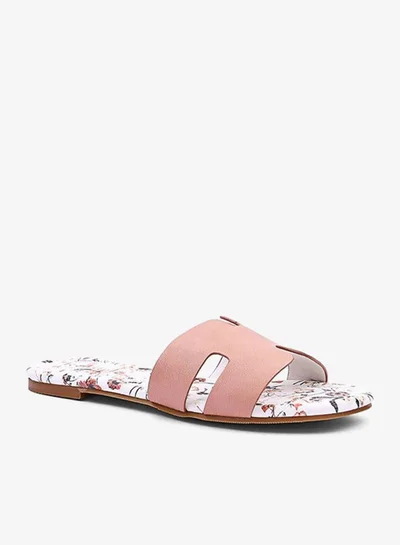 IconStyle Womens H floral prited suede flat Sandals