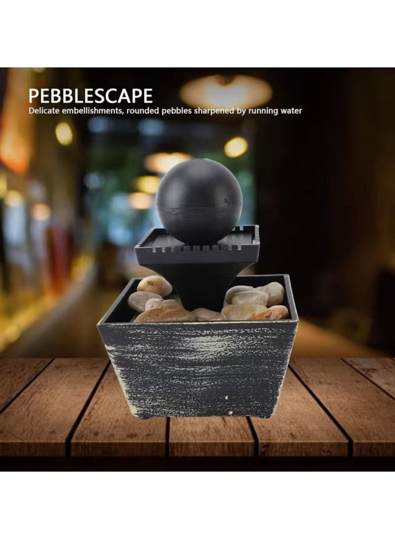 دينكس نافورة سطح الطاولة 3 فولت USB شلال صغير داخلي نافورة شلال كروية للمساحات الداخلية، ميزة مائية للاسترخاء DLC-31039 - Image 4