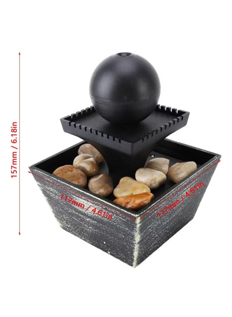 دينكس نافورة سطح الطاولة 3 فولت USB شلال صغير داخلي نافورة شلال كروية للمساحات الداخلية، ميزة مائية للاسترخاء DLC-31039 - Image 1