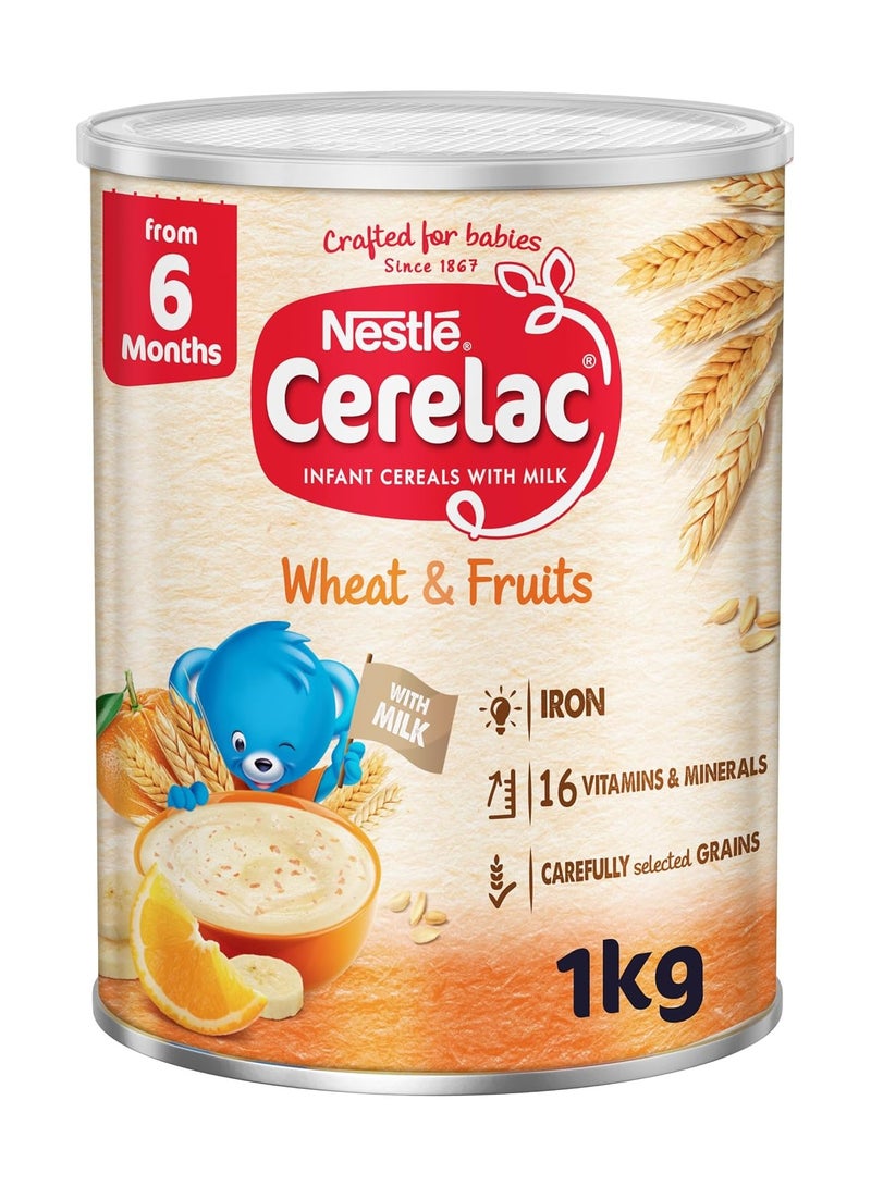 Nestle Cerelac Wheat & Fruits Baby Cereal 1KG| Infant Food From 6 Months | Nutritious Cereal