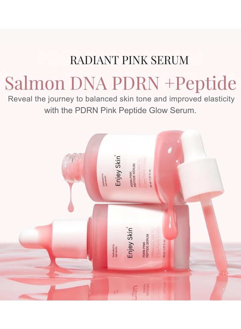 ENJOY SKIN PDRN Pink Peptide Serum for Face Korean Skincare, PDRN Serum for Brightening & Skin Repair, Hydrating & Moisturizing PDRN Salmon DNA for Uneven Skin Tone, Niacinamide for Face 1.01 Fl.oz Pink Glow Peptide Serum For Face - Image 4