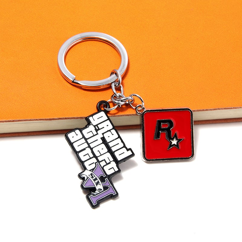 Game Peripheral Accessories Huangxing Overbearing 5Gta5 Harrier Speed Metal Keychain R Star Men'S Car Pendant - Image 3